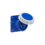 32A Panel Mounted Straight Socket 2P+E (220-240V)